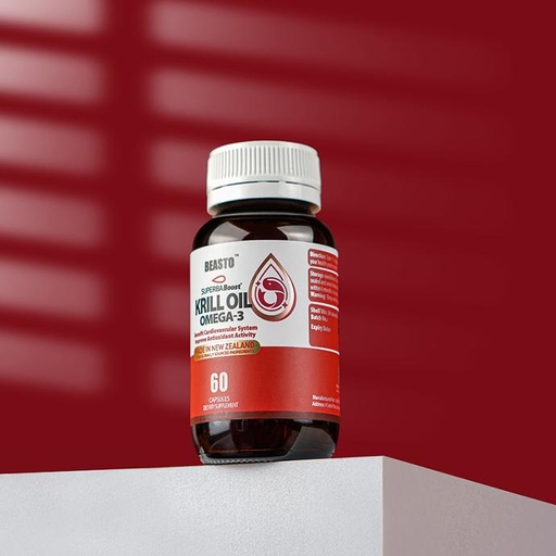 [UF1360] BEASTO 南极深海红宝石磷虾油 60粒玻璃罐